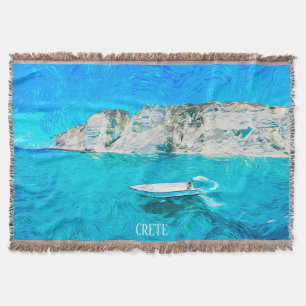Manta Hermosa Creta Grecia Pintura Acuarela Océano