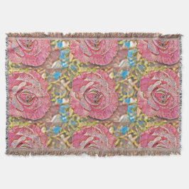 Manta Hermosa pintura de rosa rosa de verano