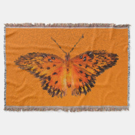 Manta Hermosas alas mariposas sobre fondo naranja