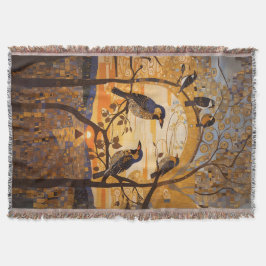 Manta Hermosas Aves Abstractas Al Amanecer Decorativas