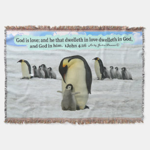 Manta Hermosas Escrituras Pingüinas 1 Juan 4:16