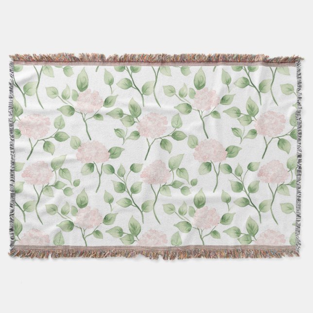 Manta Hermosas Flores Rosadas Hojas Verdes   (Anverso)