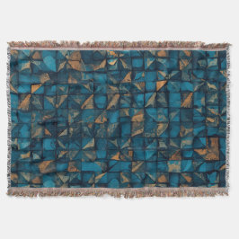 Manta Hermoso aspecto de patchwork en verde azulado oscu