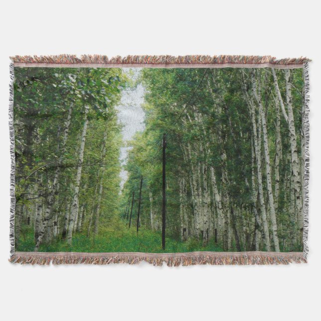 Manta Hermoso bosque Birch Tree (Anverso)