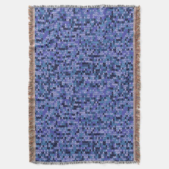 Manta Hermoso , de punto , azul y (Frente vertical)