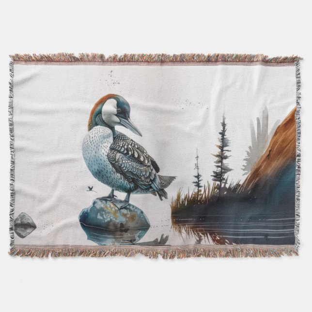 Manta hermoso globo sobre el agua en acuarela (Anverso)