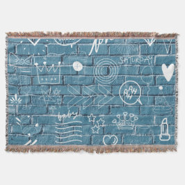 Manta Hermoso graffiti en pared caligrafía verde