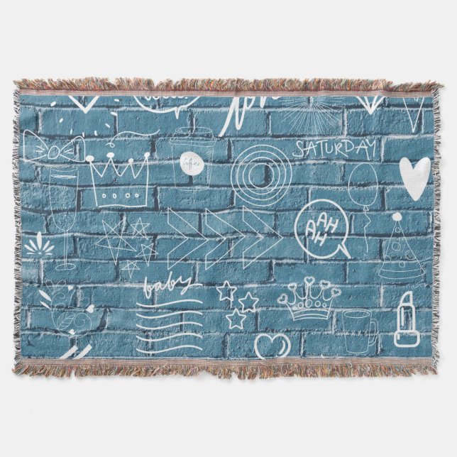 Manta Hermoso graffiti en pared caligrafía verde (Anverso)