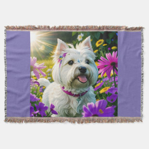 Manta Hermoso Perro Cachorro Oeste Terrier Dos
