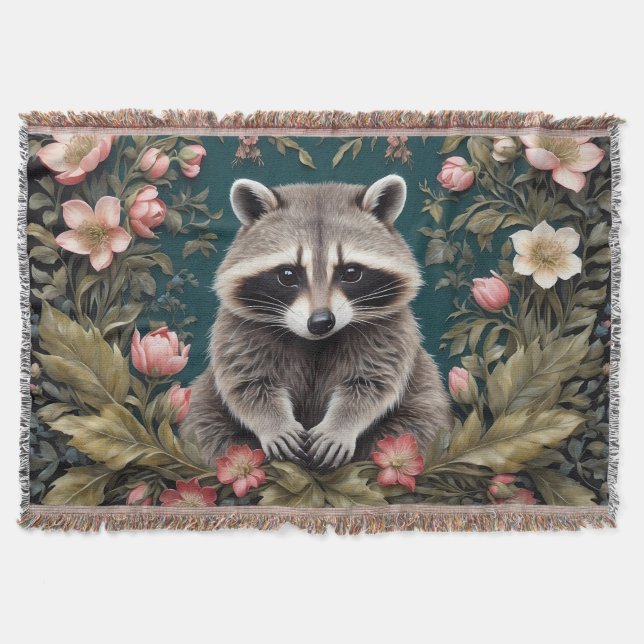 Manta Hermoso Racoon Pink Floral (Anverso)