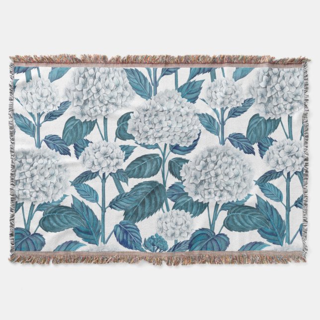 Manta Hidrangea blanca acuarela (Anverso)