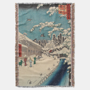 Manta Hiroshige paisaje invernal de japón