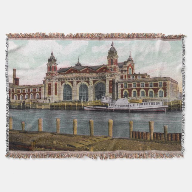 Manta Histórico Ellis Island Throw Blanket (Anverso)