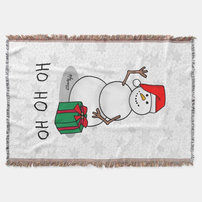 Manta Ho Ho Ho Ho Ho Feliz Navidad Santa Cute Snowman (Anverso)
