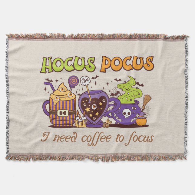 Manta Hocus Pocus - Necesito Café Para Enfocarme (Anverso)