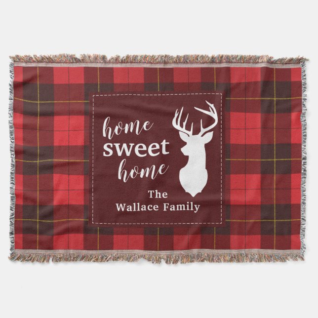 Manta Hogar dulce personalizado Tartan Clan Wallace Plai (Anverso)