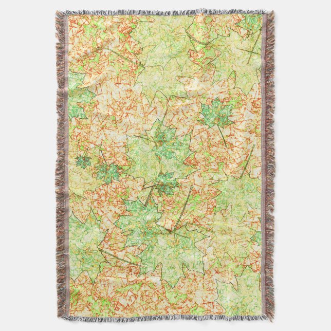 Manta Hoja de accionamiento abstracta en suelo rayado, e (Frente vertical)