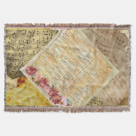 Manta Hoja Vintage Música Notas Musicales