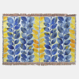 Manta Hojas amarillas y azules