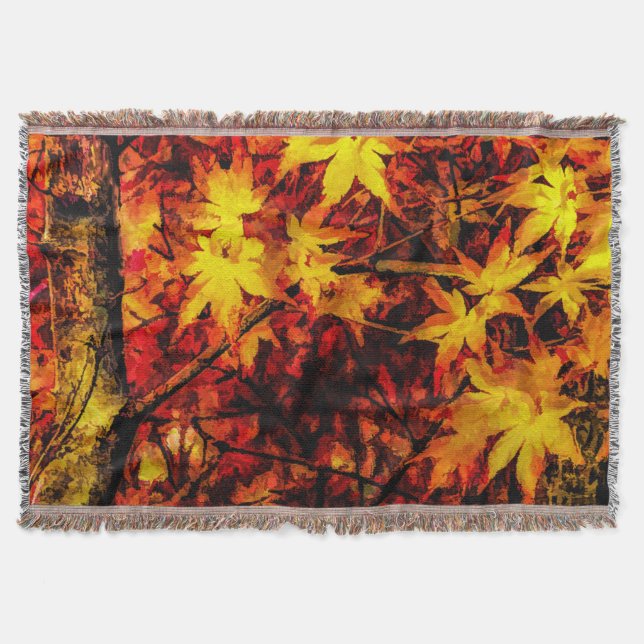 Manta Hojas de arce japonesas en otoño (Anverso)