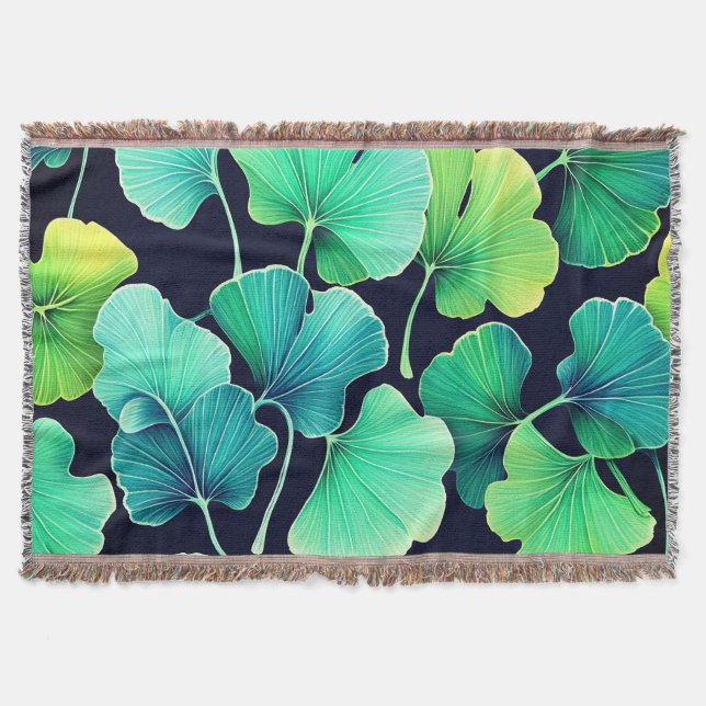 Manta hojas de Ginko biloba (Anverso)