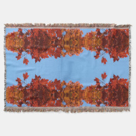 Manta Hojas rojas otoñales y cielo azul