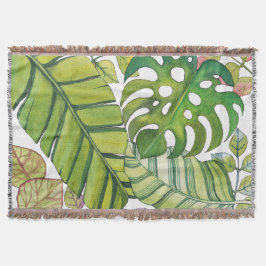 Manta Hojas Tropicales Cubiertas En Una Cama De Arroz De