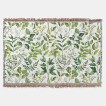 Hojas verdes botánicas de acuarela