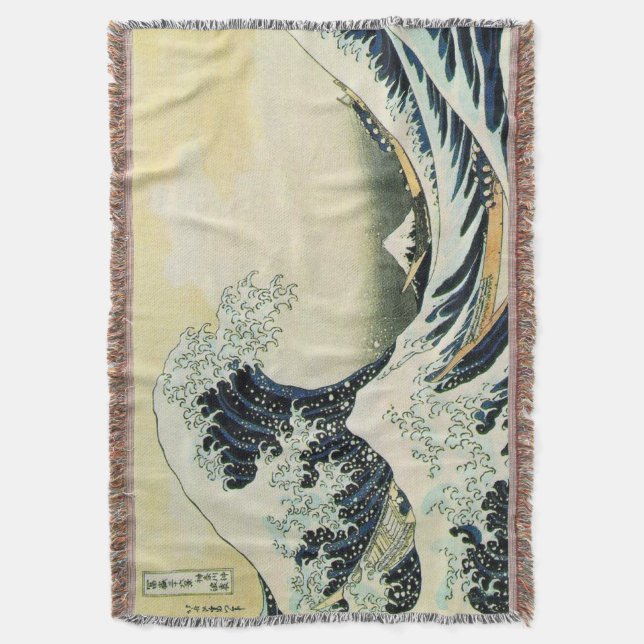 Manta Hokusai Great Wave Throw Blanket (Frente vertical)