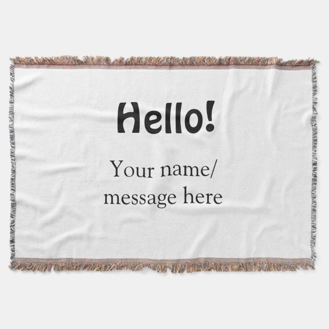 Manta Hola agregar mensaje de nombre simple mínimo tem d (Anverso)