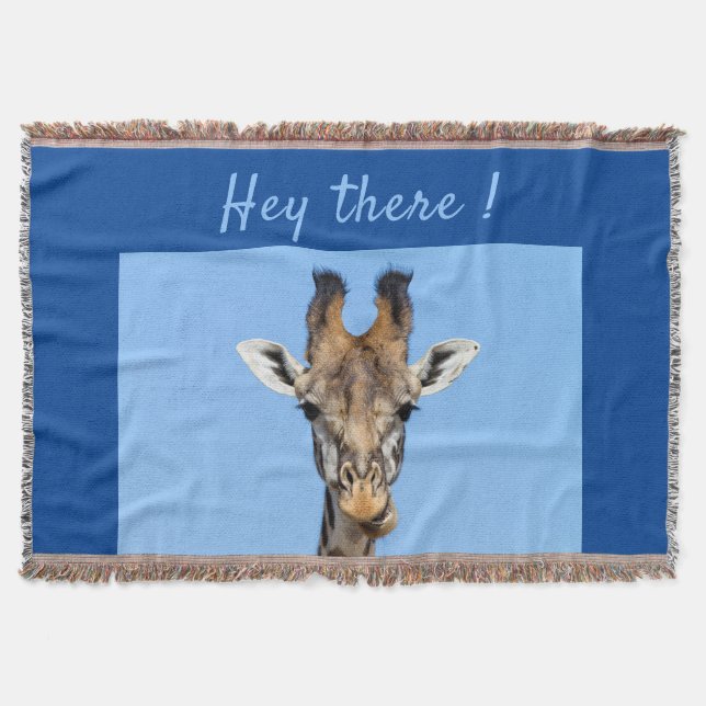 Manta Hola, divertida foto de Giraffe con texto (Anverso)