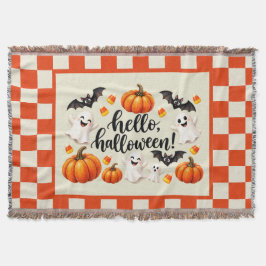 Manta Hola Fantasmas Murciélagos Calabazas Halloween Cua