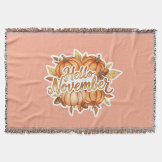 Manta Hola Noviembre - Diseño Acogedor de Otoño