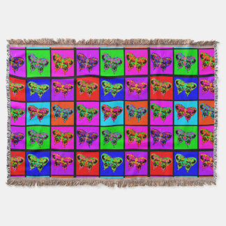 Manta holiES - Mosaico de mariposas psicodélicas
