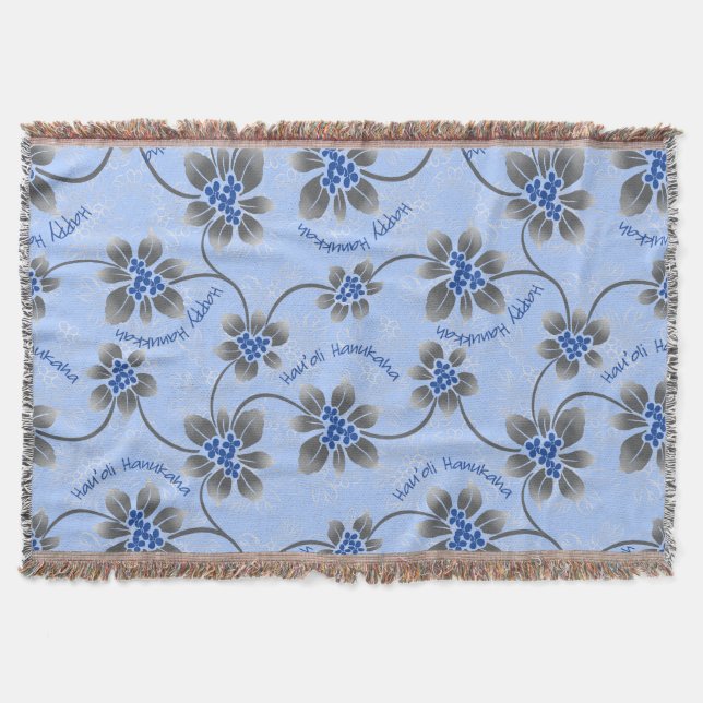 Manta Holly Hanukkah Blue Floral (Anverso)