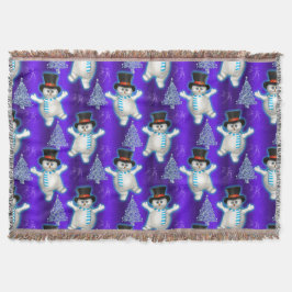 Manta Hombres de nieve bailando en Navidades azules de n