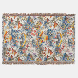 Manta Hongos místicos en la tela de Jouy