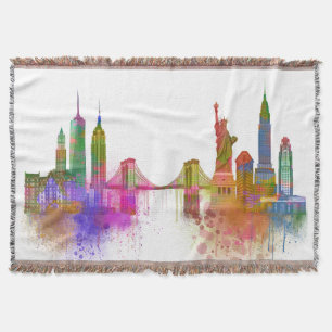 Manta Horizonte de Nueva York - arco iris
