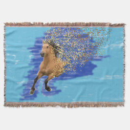 Manta Horse in Motion Abstract Digital Art Throw Blanket