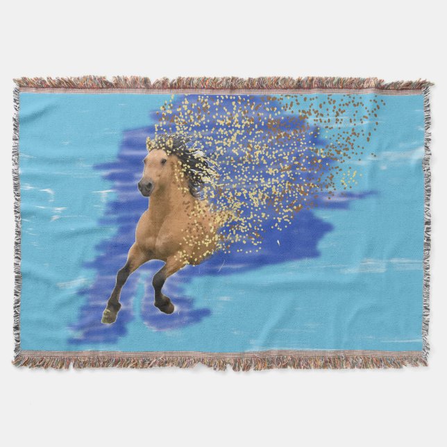 Manta Horse in Motion Abstract Digital Art Throw Blanket (Anverso)