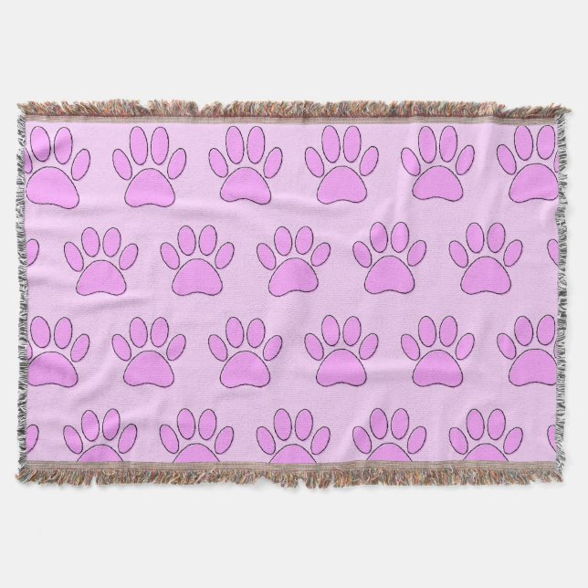 Manta Huella de Cachorro en Rosa (Anverso)