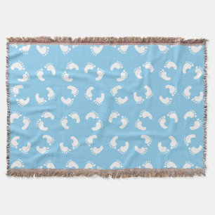 Manta Huellas para bebés, pies para bebés, pasos, azul, 