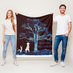 Manta Huskies en negro y azul.