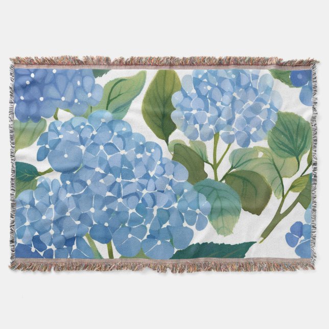 Manta Hydrangeas Blue | Hermoso Bush floral (Anverso)