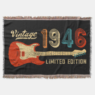 Manta Idea de cumpleaños Vintage 1946 para Bajista de Gu