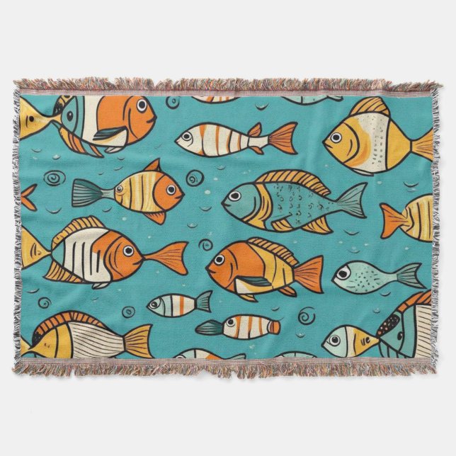 Manta Ideas de regalo de patrones de peces (Anverso)