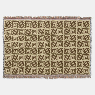 Manta Ikat Aztec Tribal - Marrón oscuro y Tan