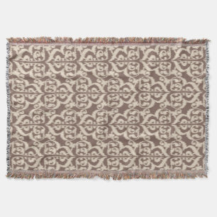 Manta Ikat Moorish Damask - beige y taupe