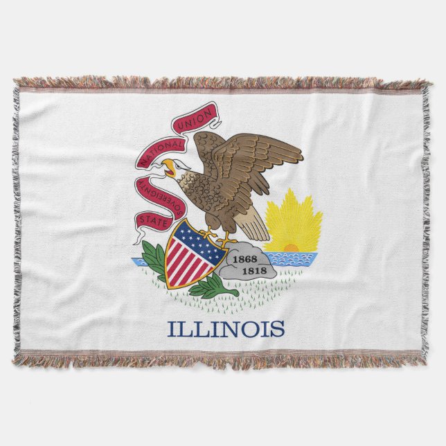 Manta Illinois State Flag Print Patriotic (Anverso)
