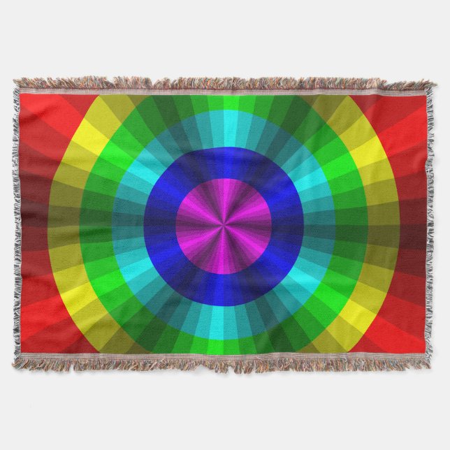 Manta Ilusión óptica con manto de lanzamiento arco iris (Anverso)